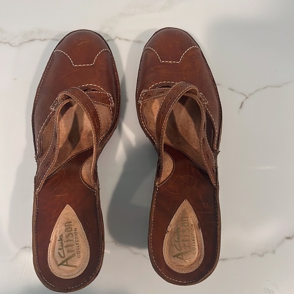 Clarks Artisan Collection Diane Distressed Leather Mule Size 8 - Picture 5 of 12